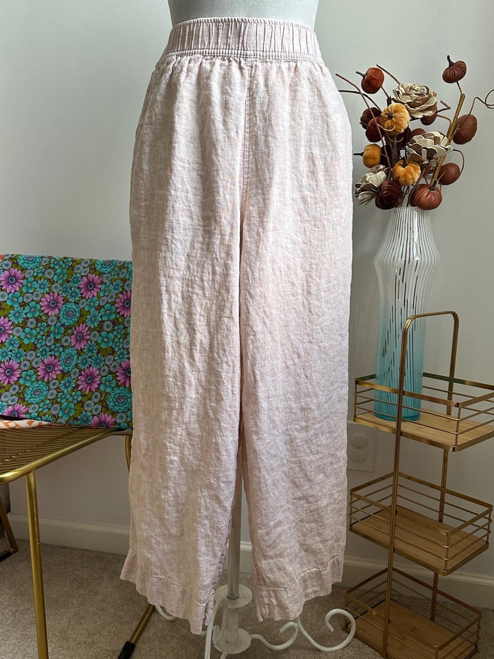 TAHARI - Wide-Leg Linen Pants